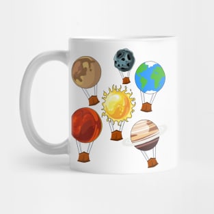 Hot Air Balloons made of Planets Mug